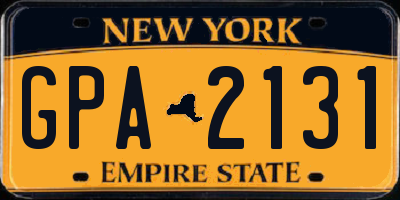 NY license plate GPA2131