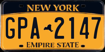 NY license plate GPA2147