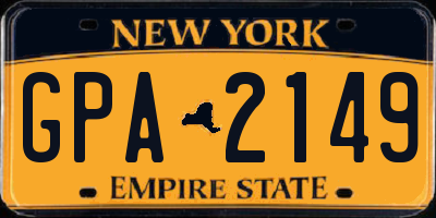 NY license plate GPA2149