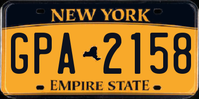 NY license plate GPA2158