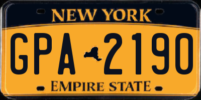 NY license plate GPA2190