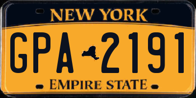 NY license plate GPA2191
