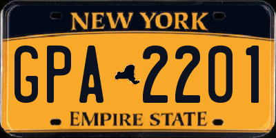 NY license plate GPA2201