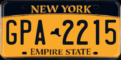 NY license plate GPA2215