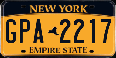 NY license plate GPA2217