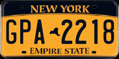 NY license plate GPA2218