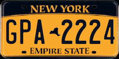 NY license plate GPA2224