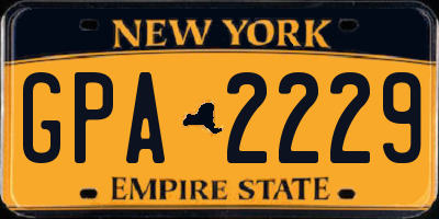 NY license plate GPA2229