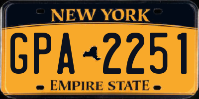 NY license plate GPA2251