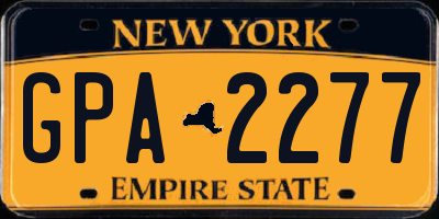 NY license plate GPA2277