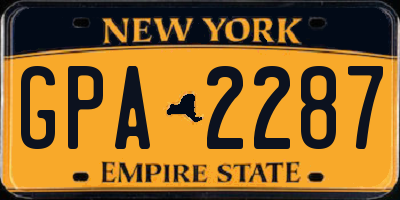 NY license plate GPA2287