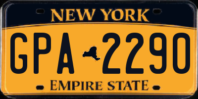 NY license plate GPA2290