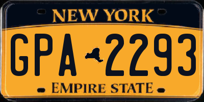 NY license plate GPA2293