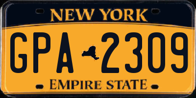 NY license plate GPA2309