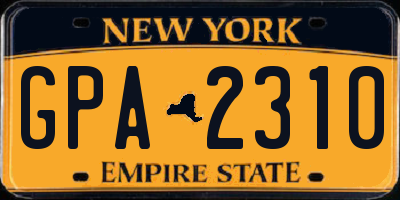 NY license plate GPA2310