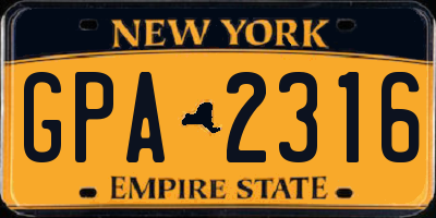 NY license plate GPA2316