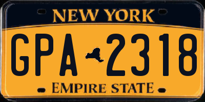 NY license plate GPA2318