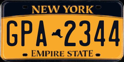 NY license plate GPA2344