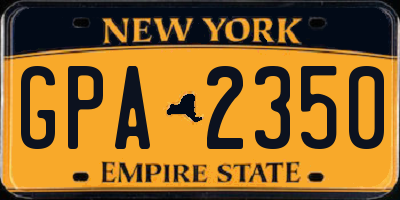 NY license plate GPA2350