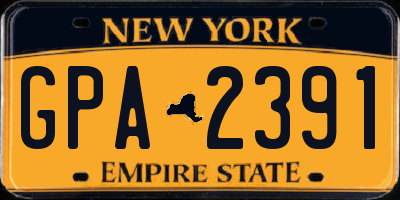 NY license plate GPA2391
