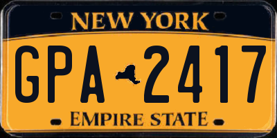 NY license plate GPA2417