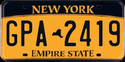 NY license plate GPA2419