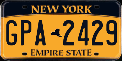 NY license plate GPA2429