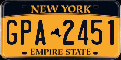 NY license plate GPA2451