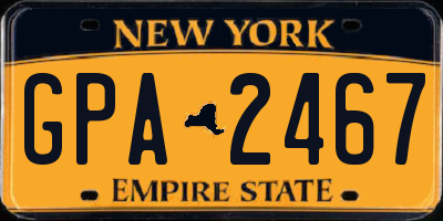 NY license plate GPA2467