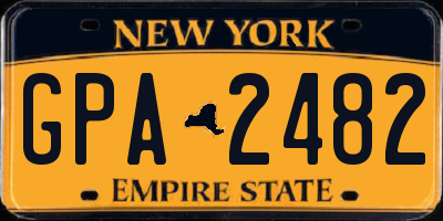 NY license plate GPA2482