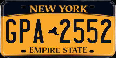 NY license plate GPA2552