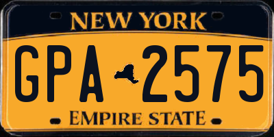 NY license plate GPA2575