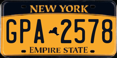 NY license plate GPA2578
