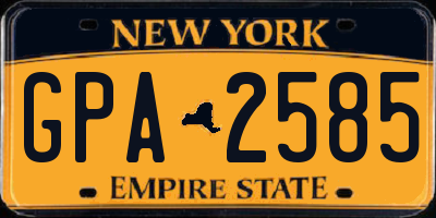 NY license plate GPA2585