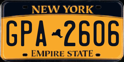 NY license plate GPA2606