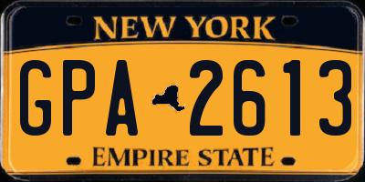 NY license plate GPA2613