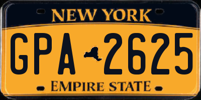 NY license plate GPA2625