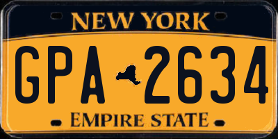 NY license plate GPA2634
