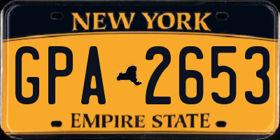 NY license plate GPA2653