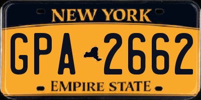 NY license plate GPA2662