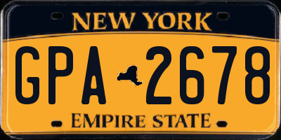 NY license plate GPA2678