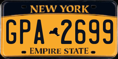 NY license plate GPA2699