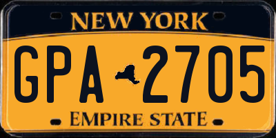 NY license plate GPA2705