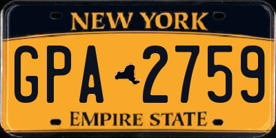 NY license plate GPA2759