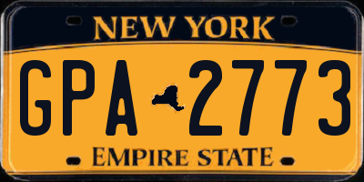 NY license plate GPA2773