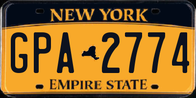 NY license plate GPA2774