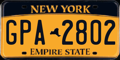 NY license plate GPA2802