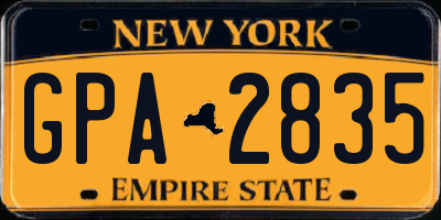 NY license plate GPA2835