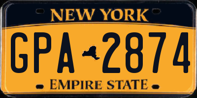 NY license plate GPA2874