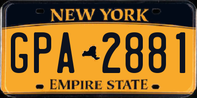 NY license plate GPA2881